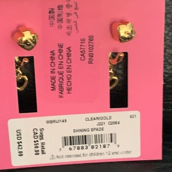 NWT Kate spade Huggies heart earrings N  - Picture 5 of 6
